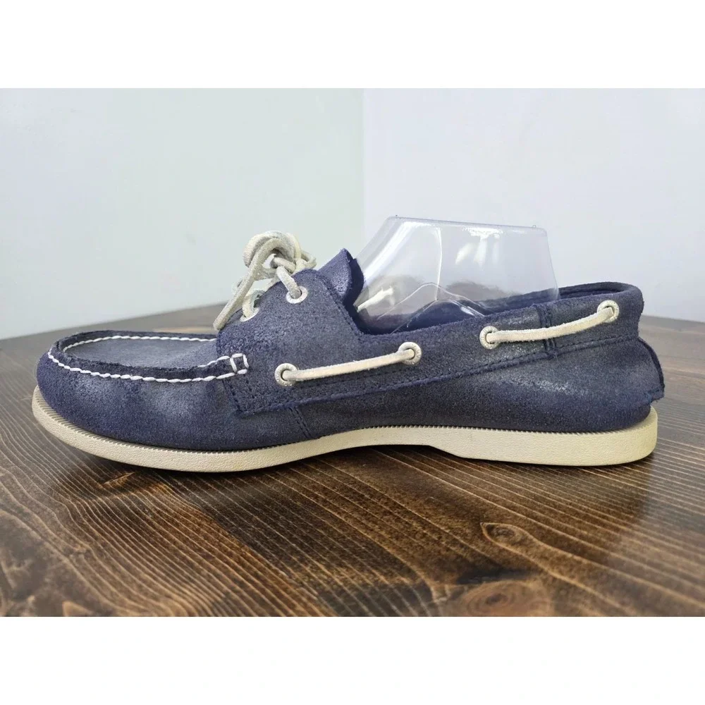 GH Bass & Co Hampton Men's Boat Shoes Size 11.5 Blue Navy Slip On Leather Loafer
